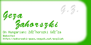 geza zahorszki business card